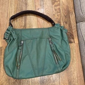 B. Makowsky Green Leather Purse